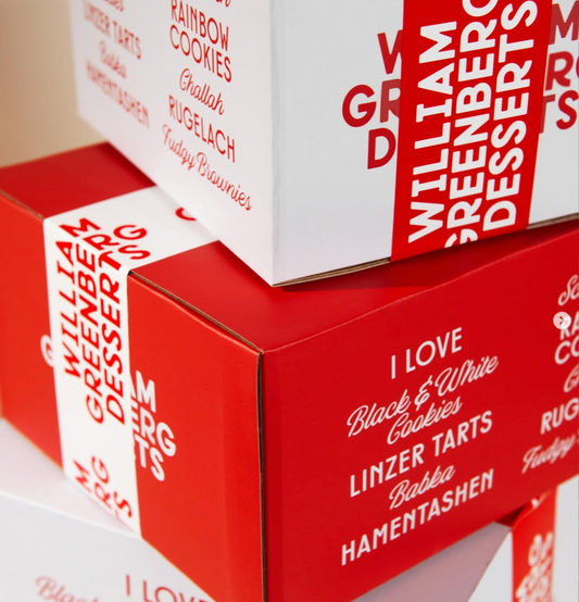 A photo fo the new William Greenberg packaging from their 2025 rebrand.