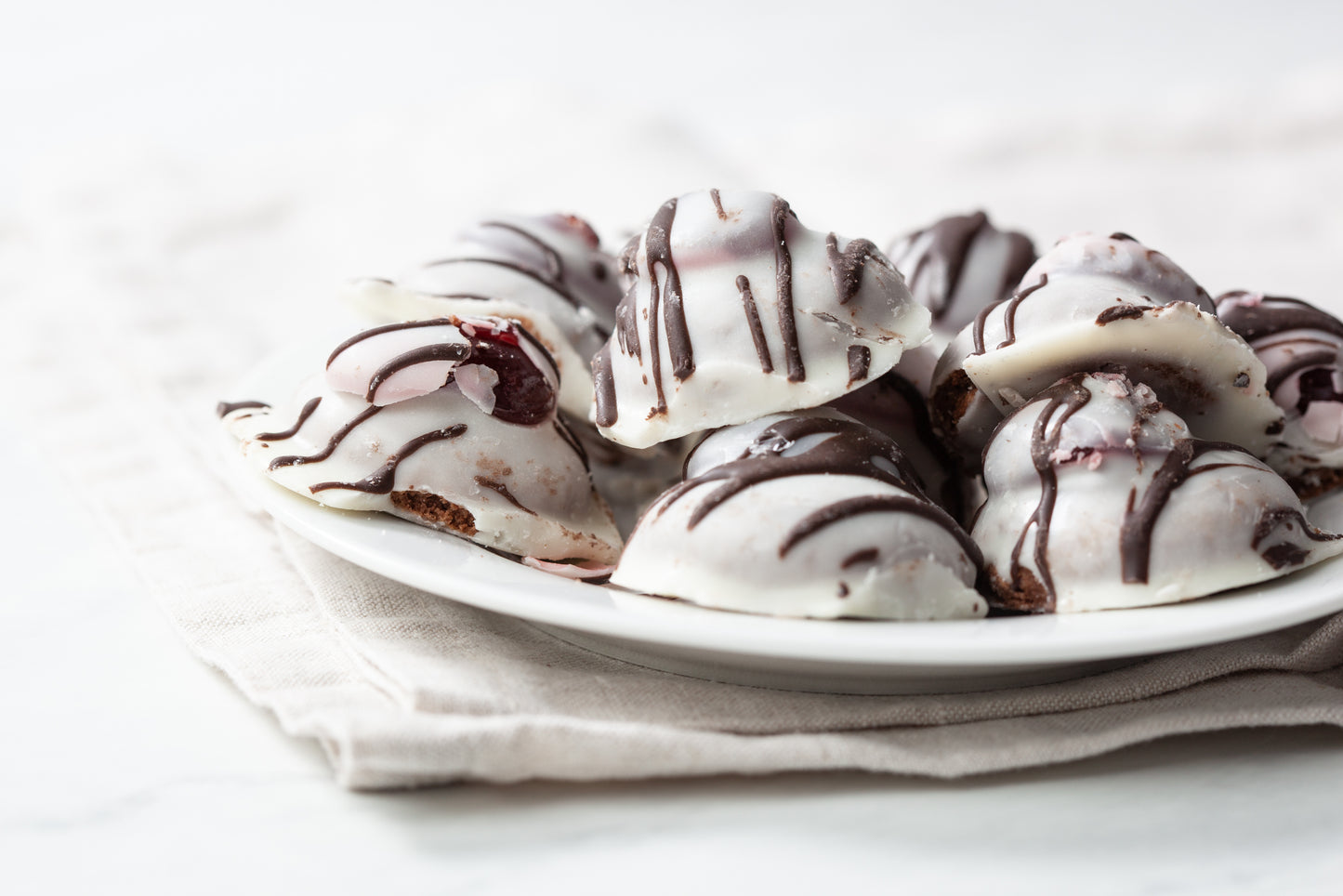 Jam Filled Chocolate Covered Almond Macaroons