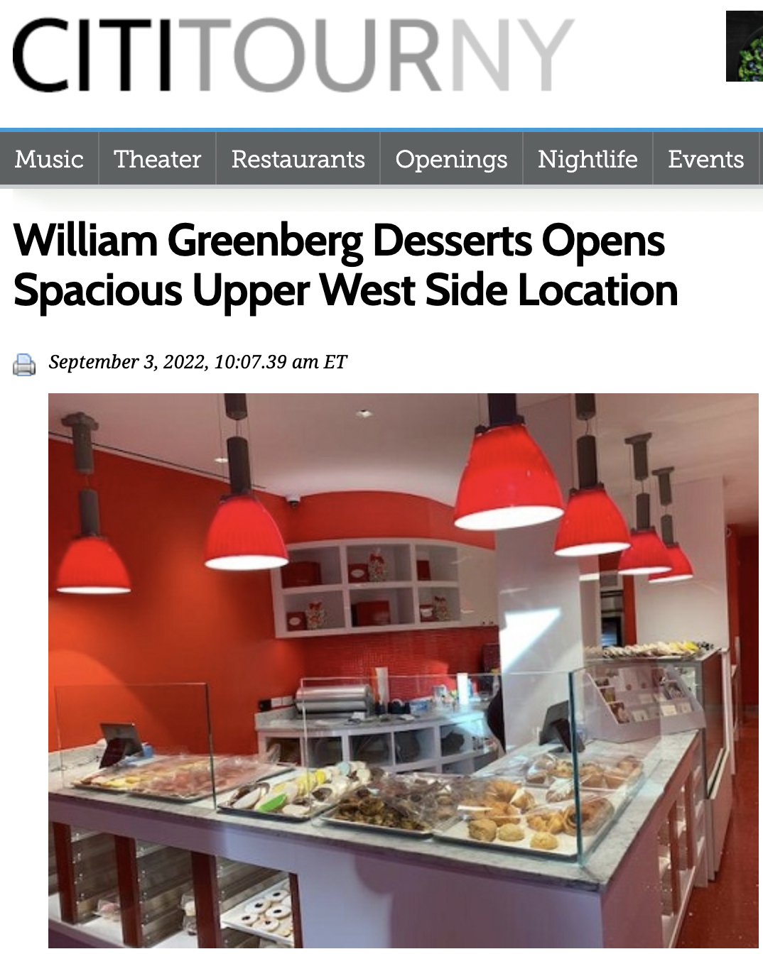 William Greenberg now at 285 Amsterdam near 83rd!