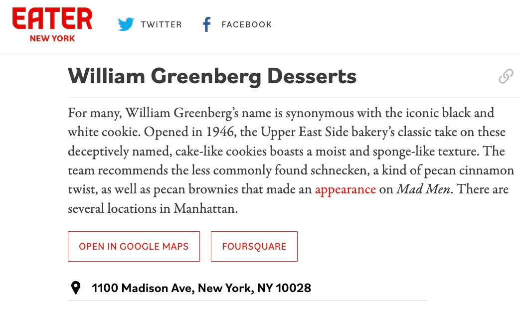 Eater -- Best Jewish Bakeries in NYC