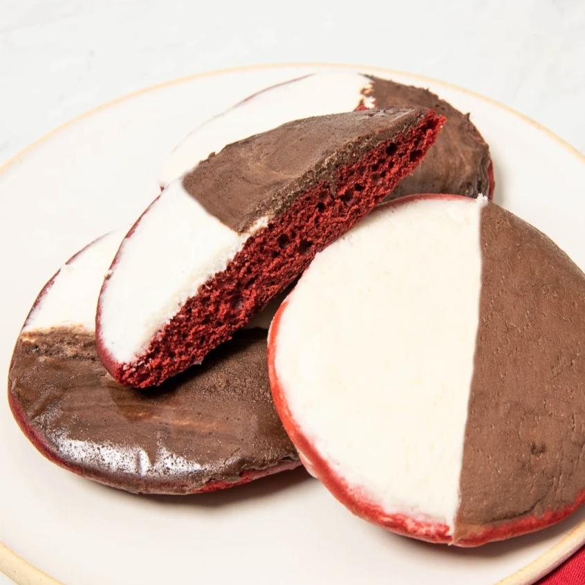 Red Velvet Black & White Cookies