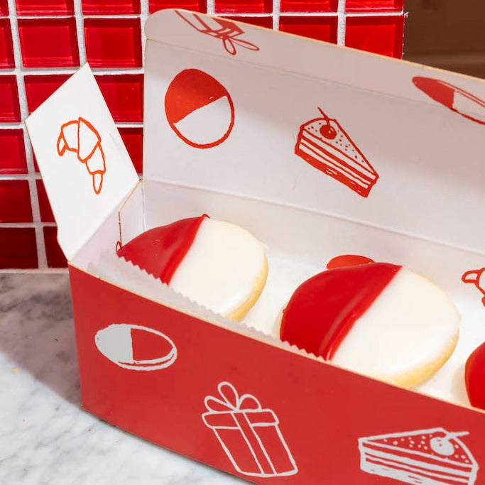Christmas Red & white cookie Gift Box 